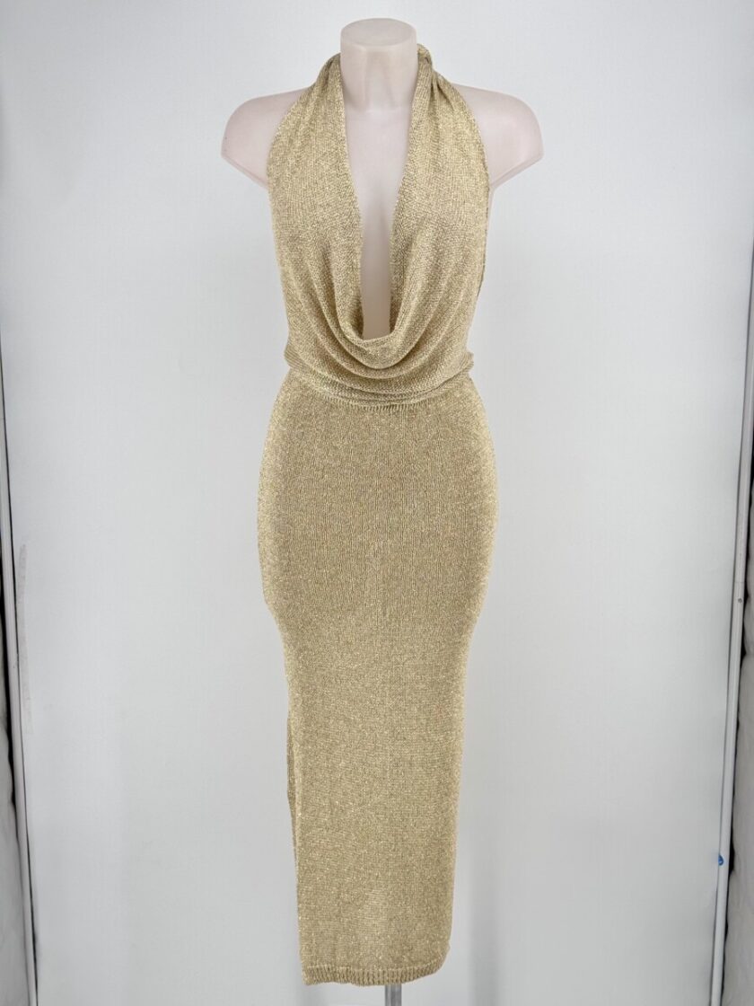 Vestido Punto Escote Cascada