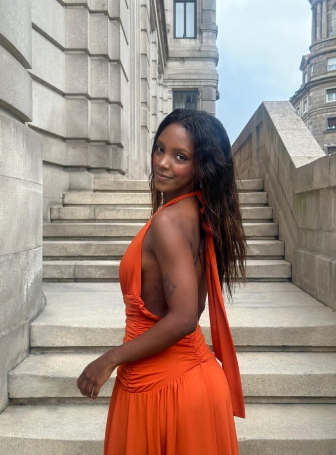 Vestido Drapeado Cintura Escote