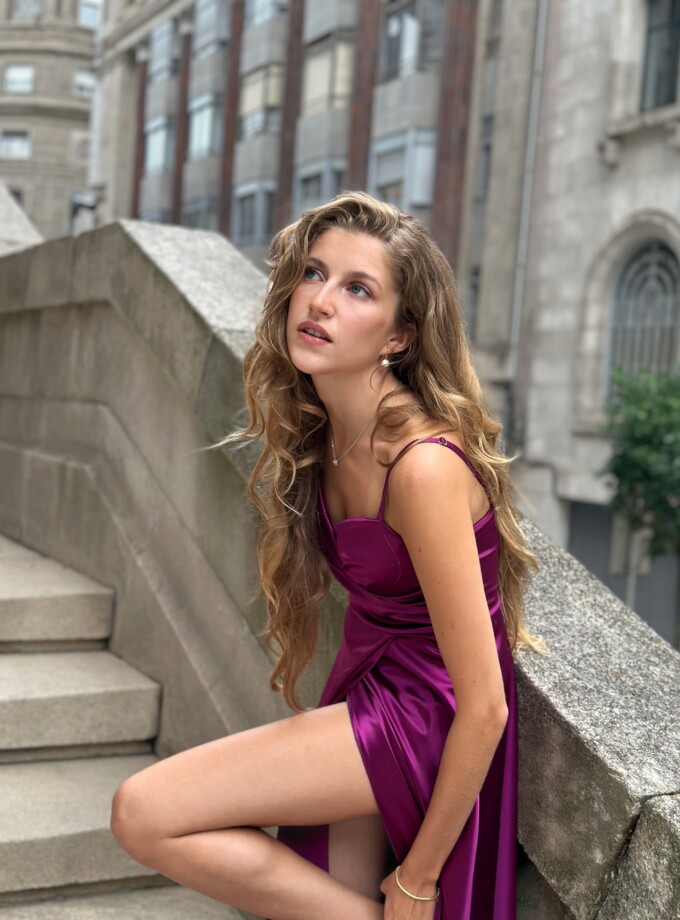 Vestido Seda Escote Corazón