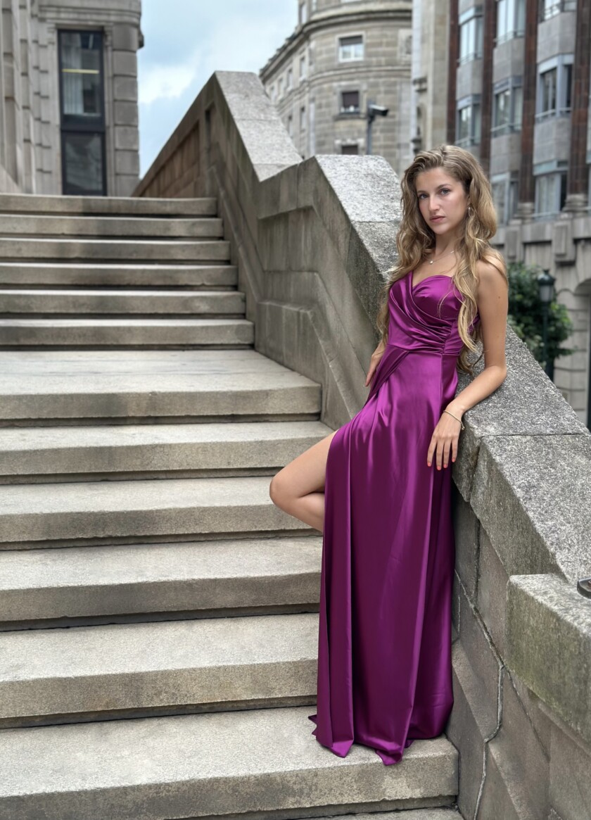 Vestido Seda Escote Corazón