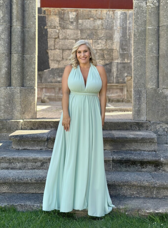 Vestido Multiposición Gasa Abertura