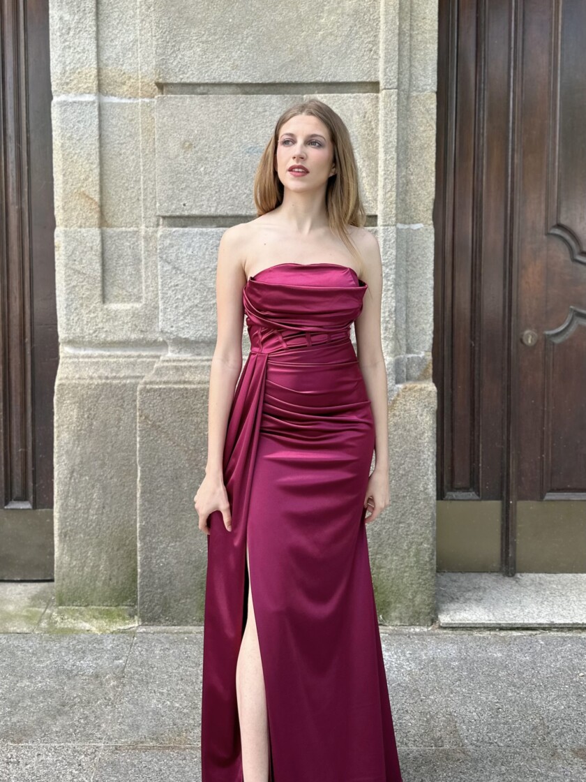 Vestido Seda Corsé Lazada