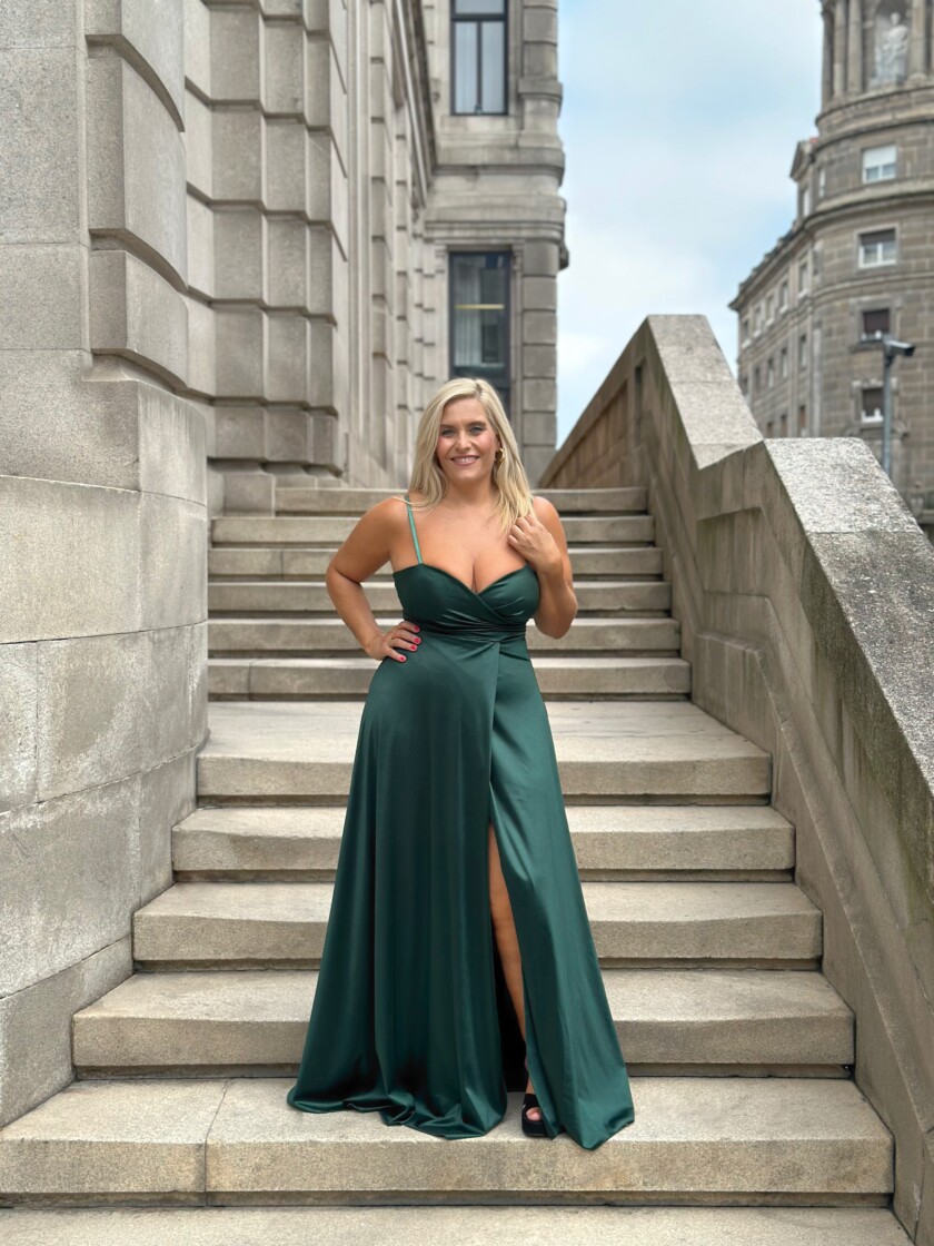 Vestido Seda Escote Corazón