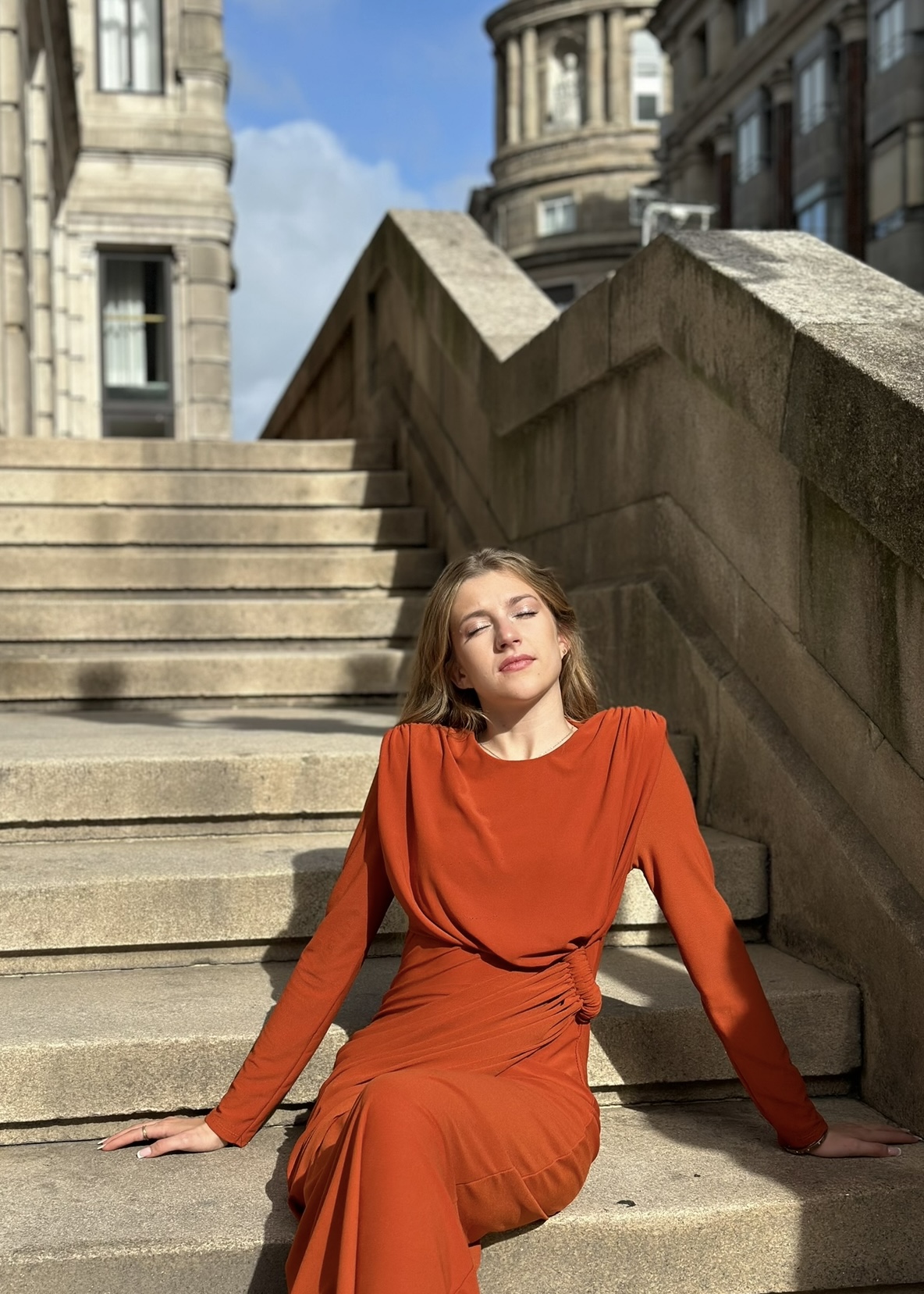 Vestido Drapeado Cintura Mangas - Imagen 16