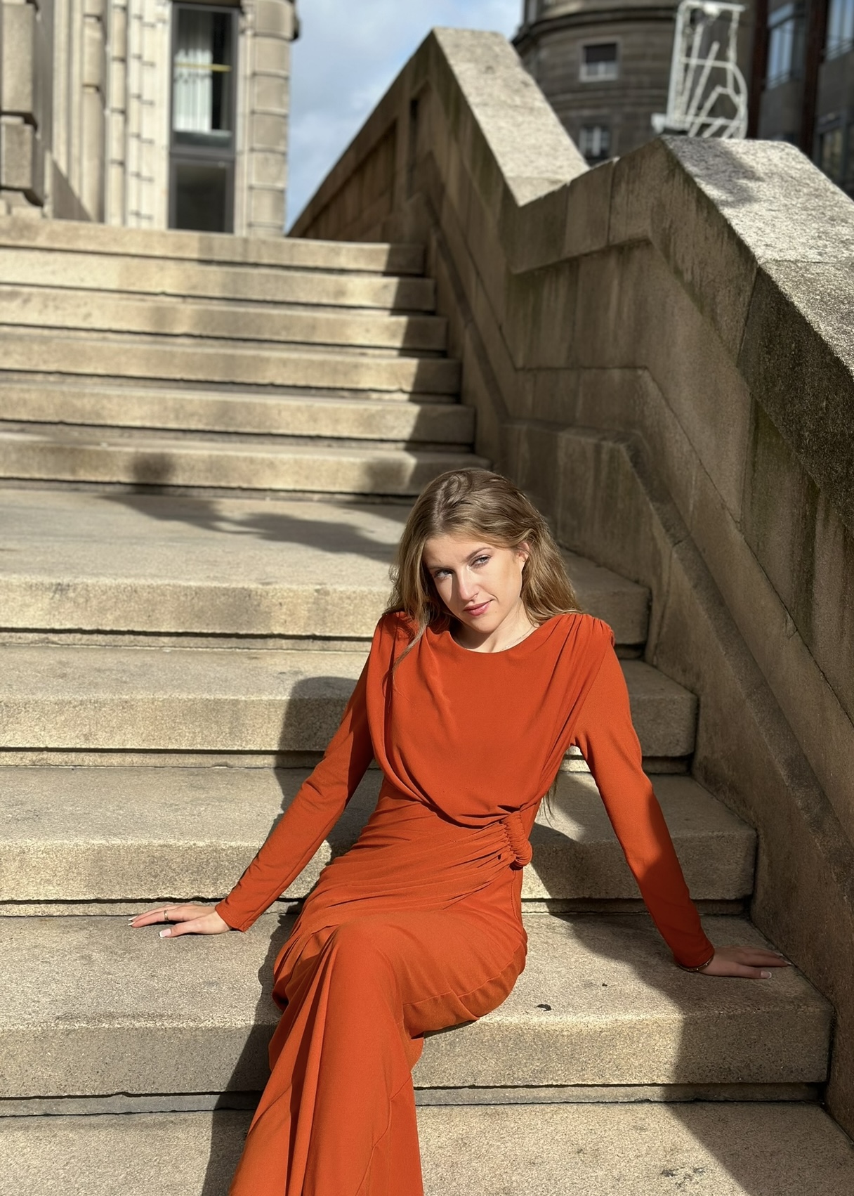 Vestido Drapeado Cintura Mangas - Imagen 15