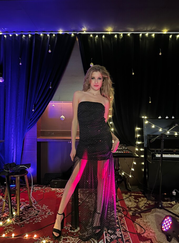 Vestido Tul Sirena Brillitos