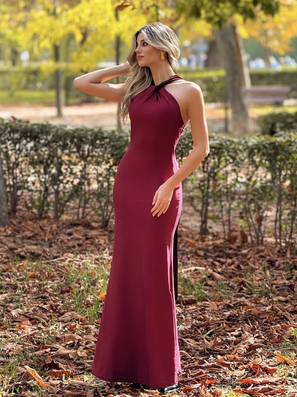 Vestido Halter Alas Terciopelo