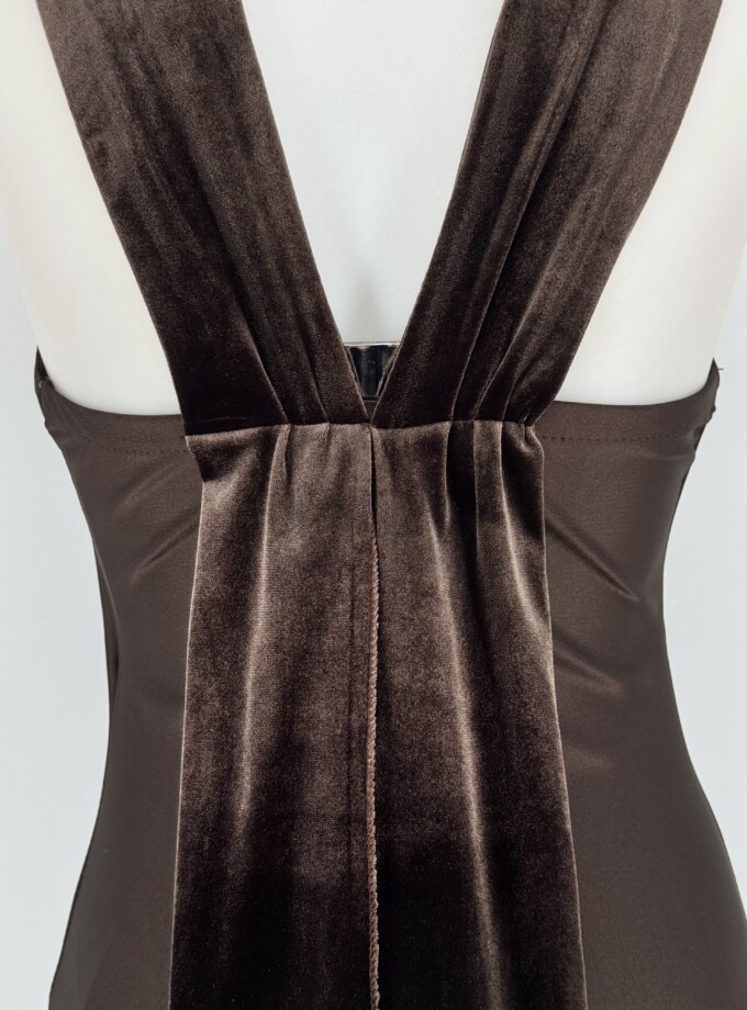 Vestido Halter Alas Terciopelo