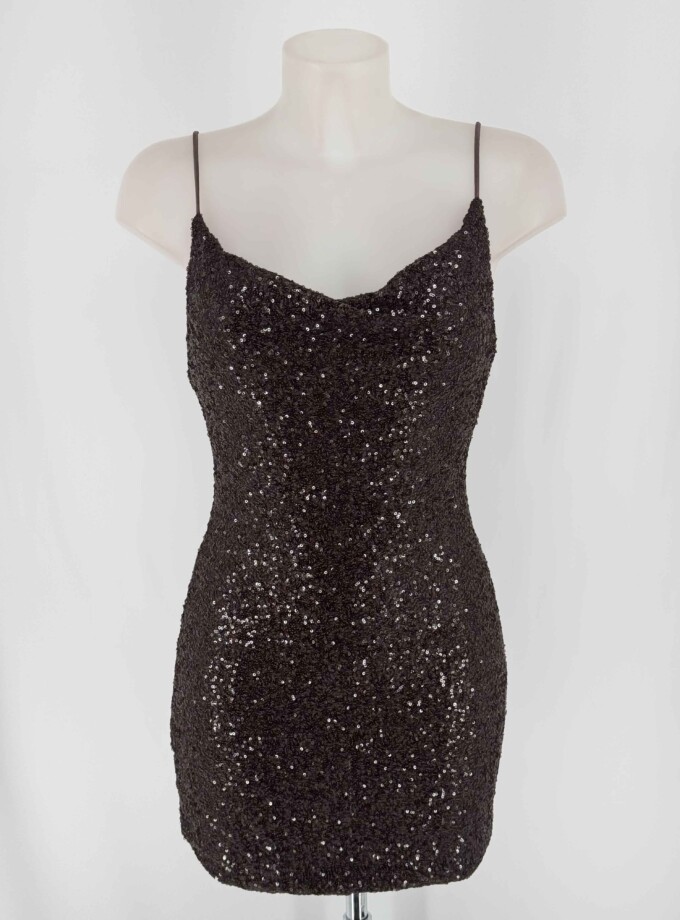 Vestido Lentejuelas Tirantes Corto