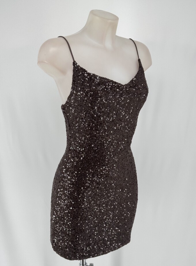 Vestido Lentejuelas Tirantes Corto