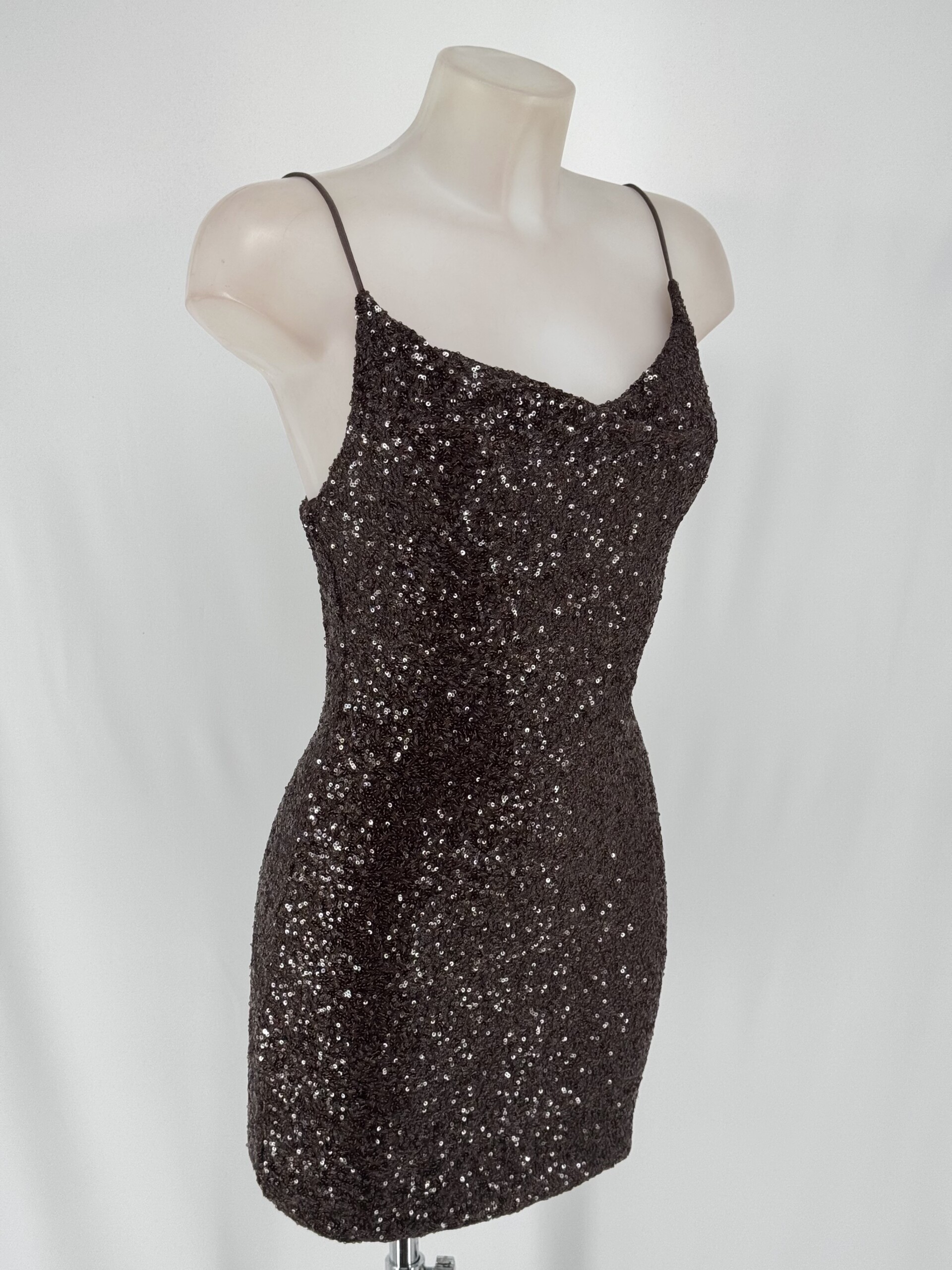 Vestido Lentejuelas Tirantes Corto