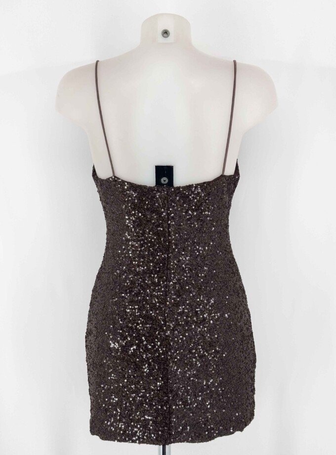 Vestido Lentejuelas Tirantes Corto