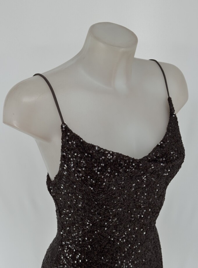 Vestido Lentejuelas Tirantes Corto