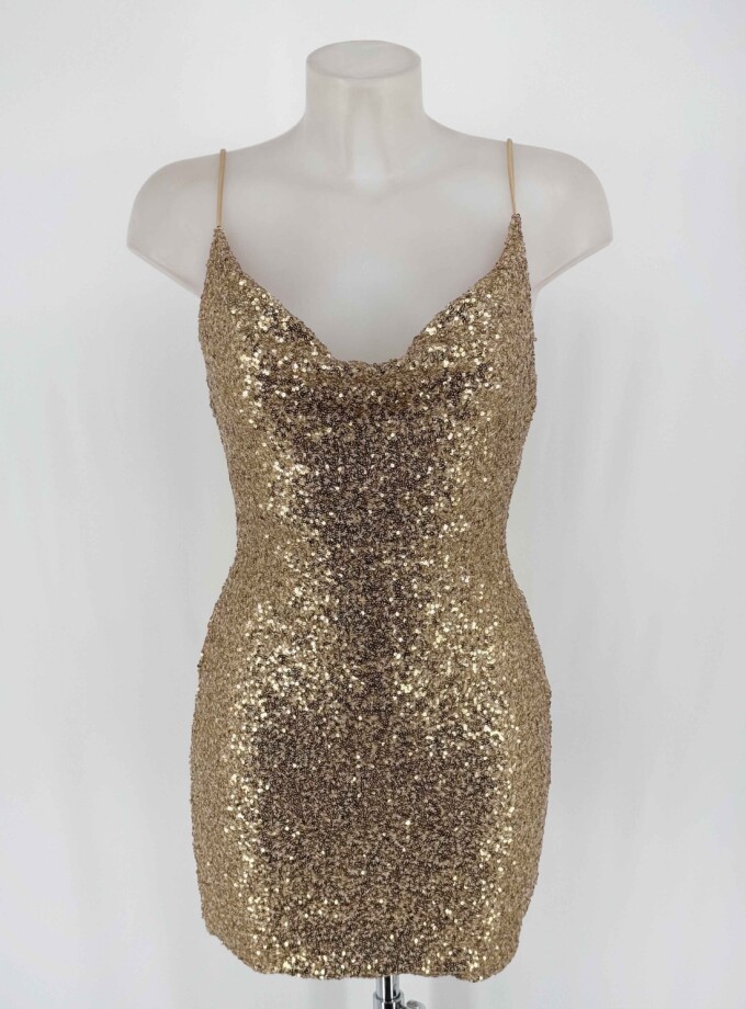 Vestido Lentejuelas Tirantes Corto