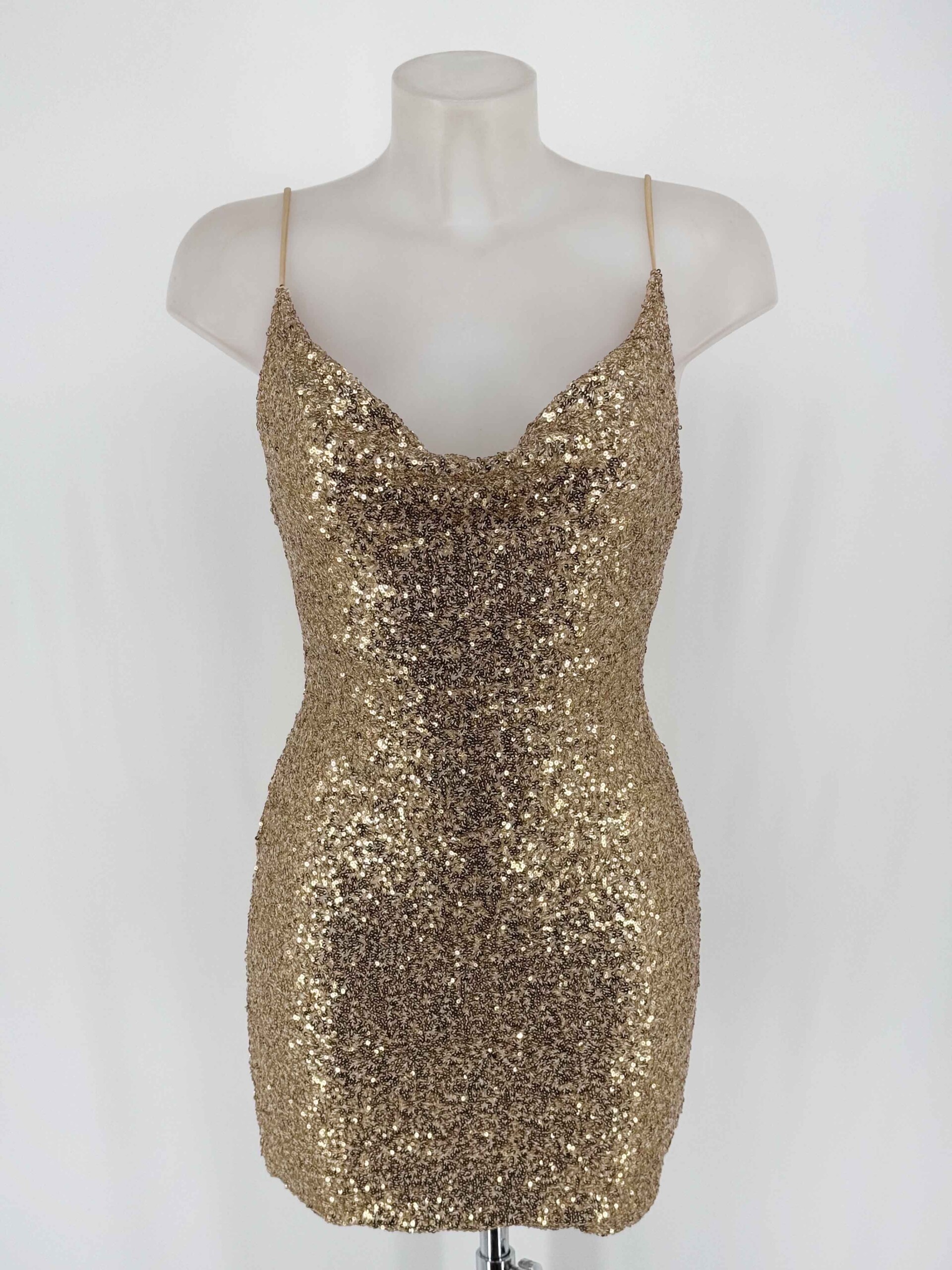 Vestido Lentejuelas Tirantes Corto