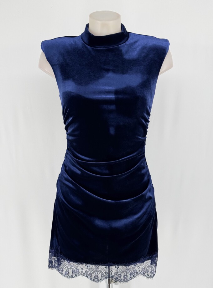 Vestido Terciopelo Encaje Corto