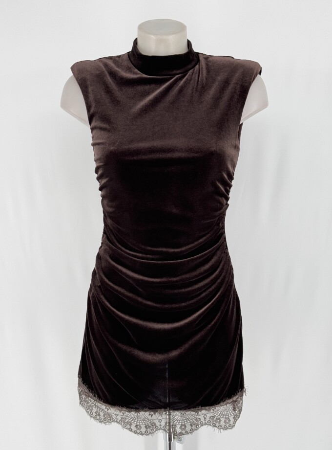 Vestido Terciopelo Encaje Corto
