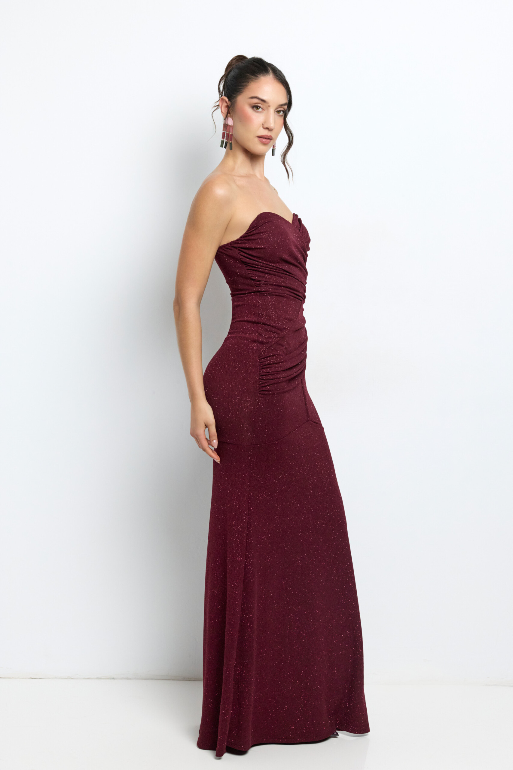 Vestido Lurex Drapeado Sirena