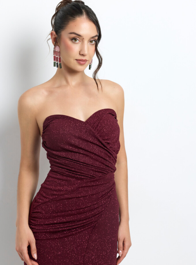 Vestido Lurex Drapeado Sirena