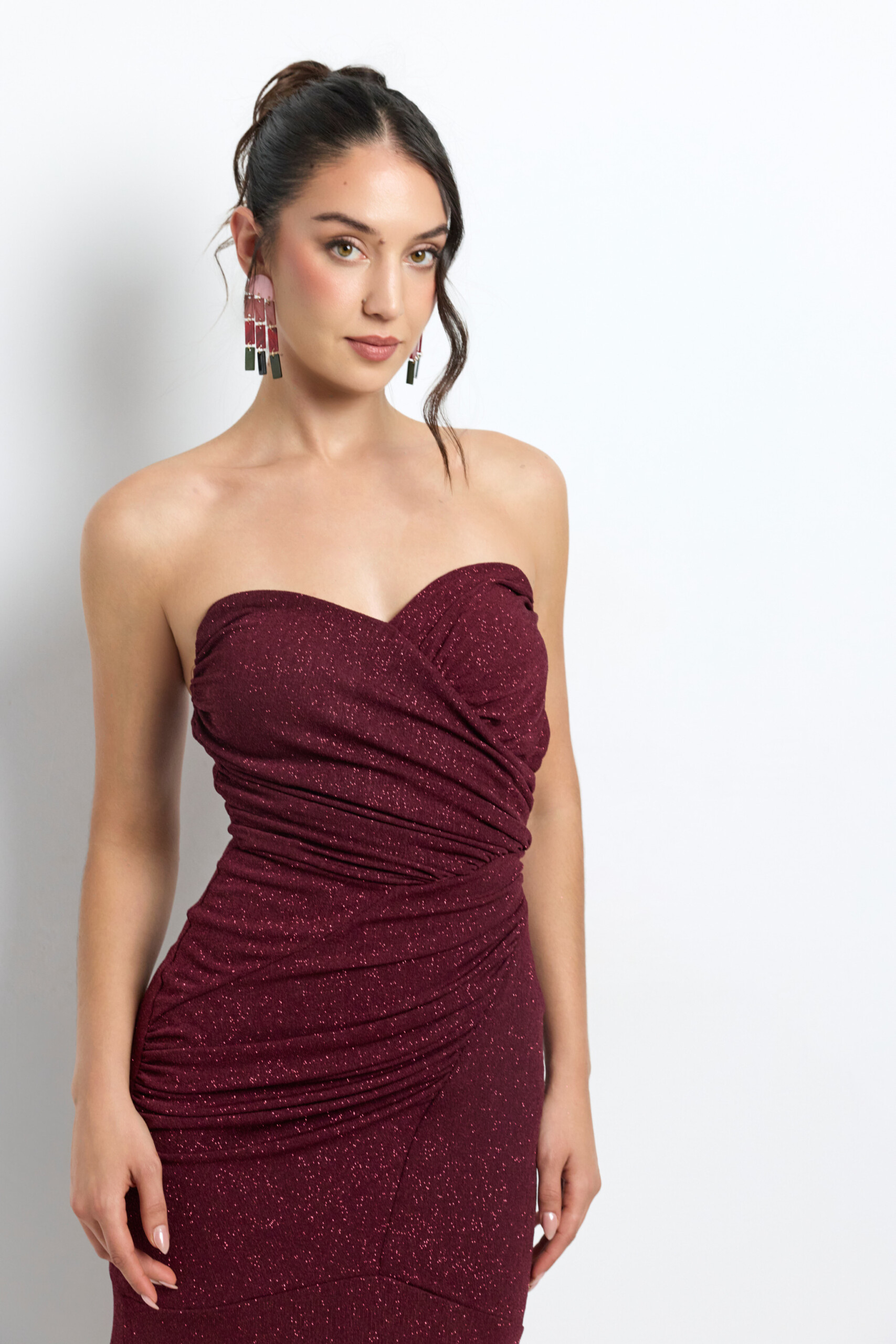 Vestido Lurex Drapeado Sirena