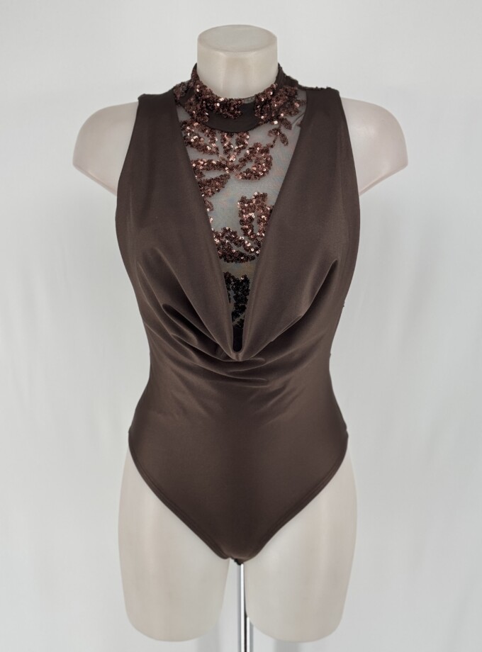 Body Lentejuelas Flores Cascada