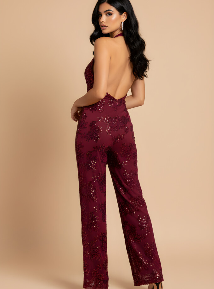 Mono Halter Lentejuelas Flores