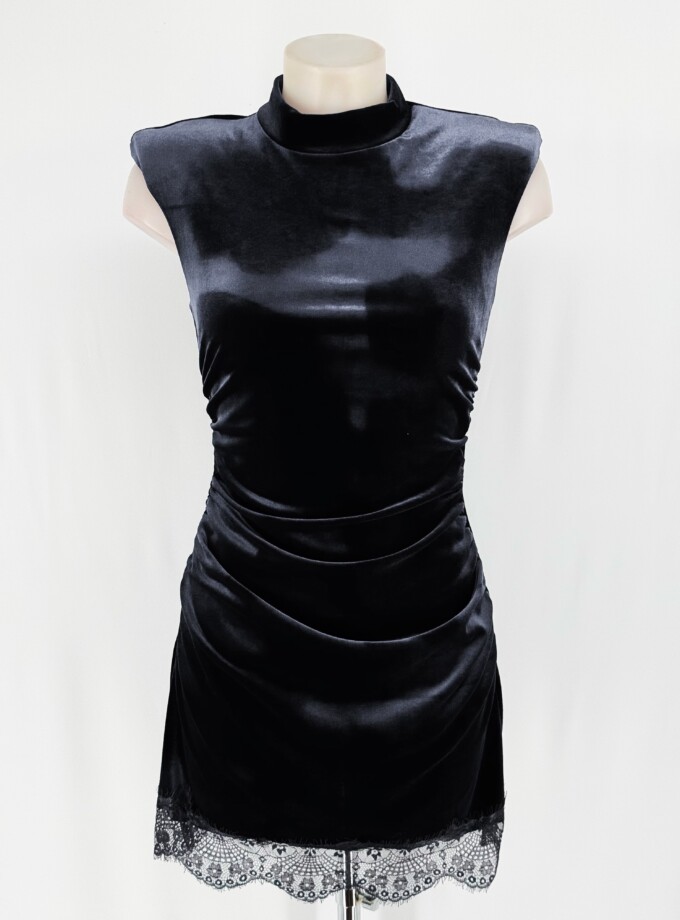Vestido Terciopelo Encaje Corto