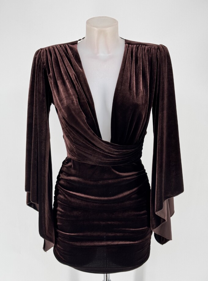 Vestido Terciopelo Mangas Amplias