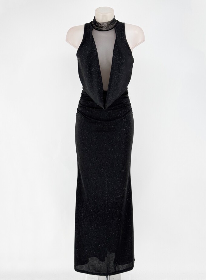 Vestido Lurex Transparencia Pecho