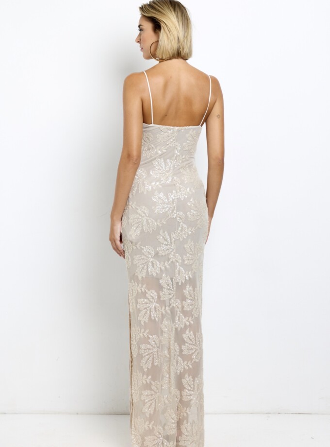 Vestido Lentejuelas Flores Tirantes