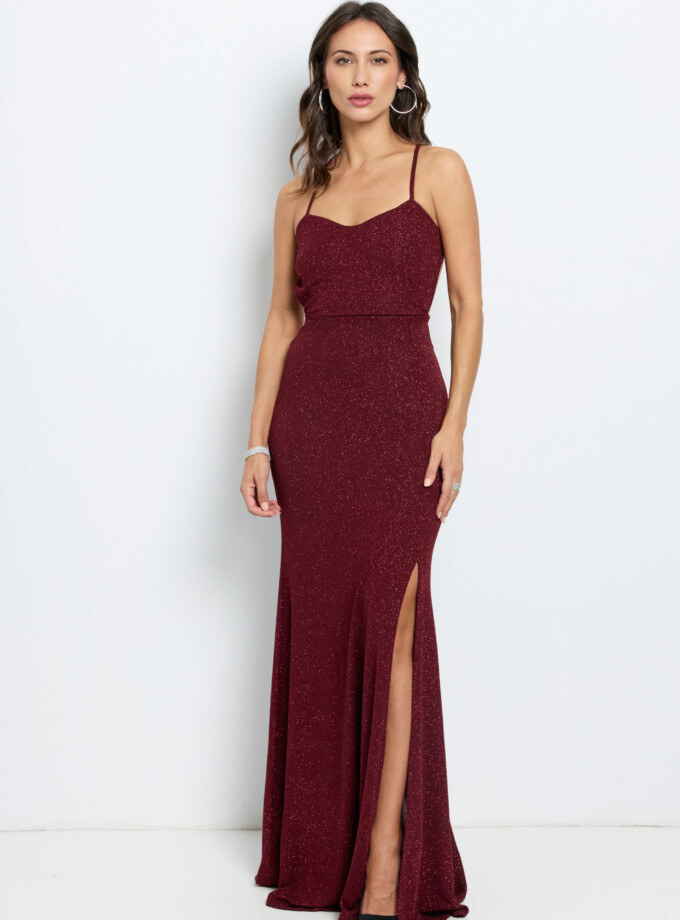 Vestido Lurex Espalda Cruzada