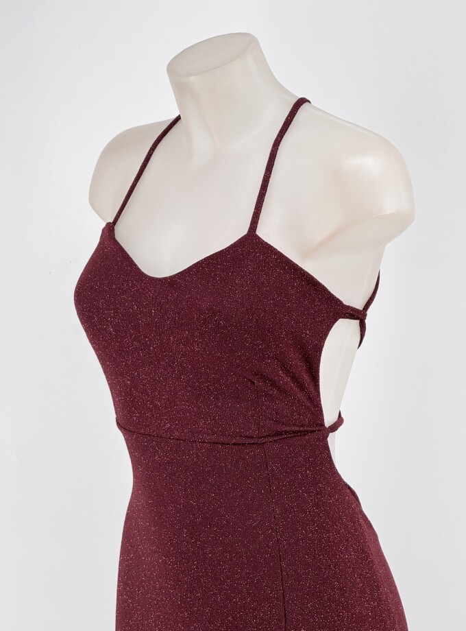 Vestido Lurex Espalda Cruzada