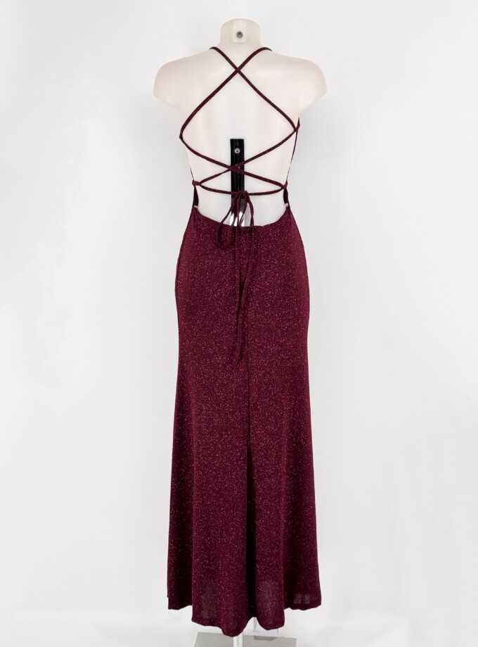 Vestido Lurex Espalda Cruzada