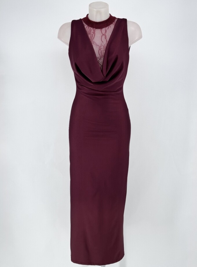Vestido Seda Encaje Pecho