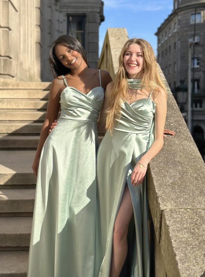 Vestido Seda Escote Corazón