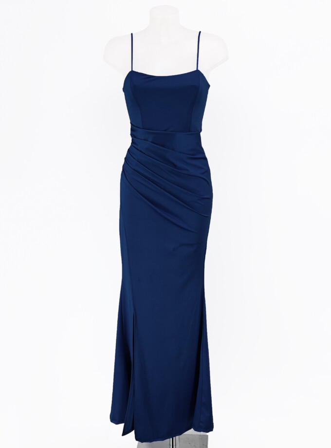 Vestido Seda Elástico Drapeado Espalda