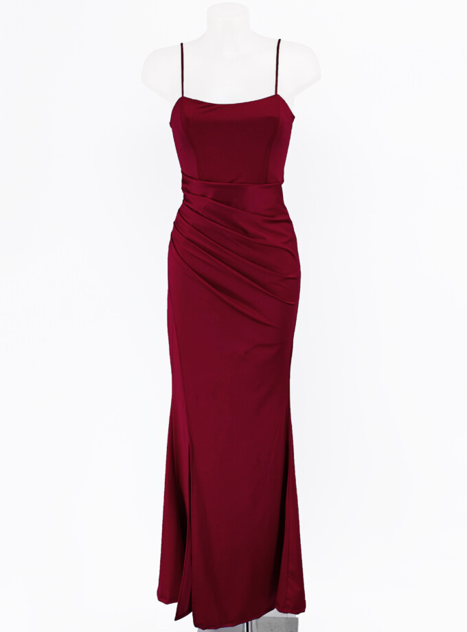 Vestido Seda Elástico Drapeado Espalda