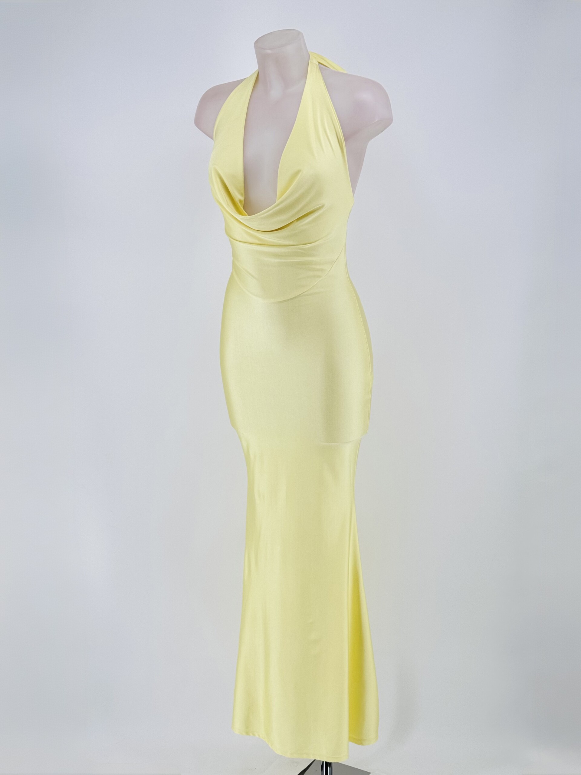 Vestido Seda Escote Cascada - Imagen 9