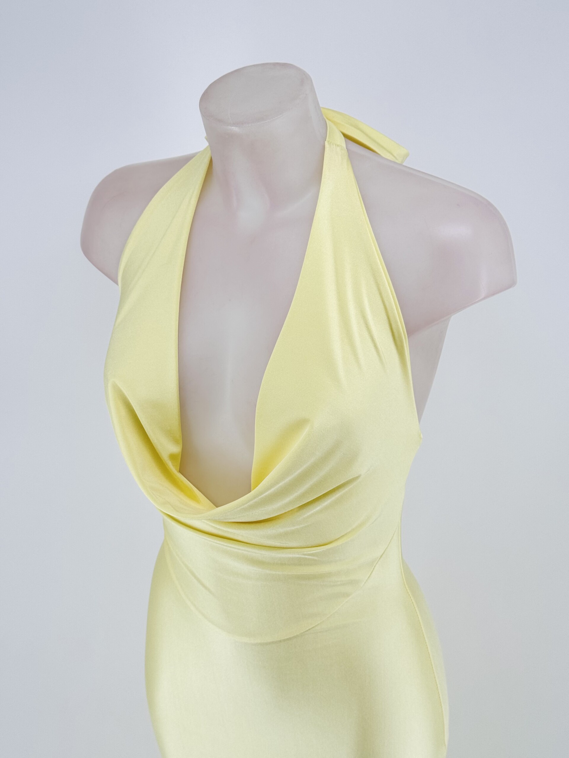 Vestido Seda Escote Cascada - Imagen 5