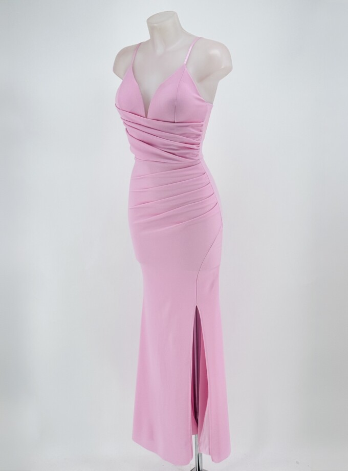 Vestido Sirena Escote Drapeado