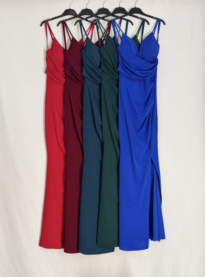 Vestido Sirena Escote Drapeado