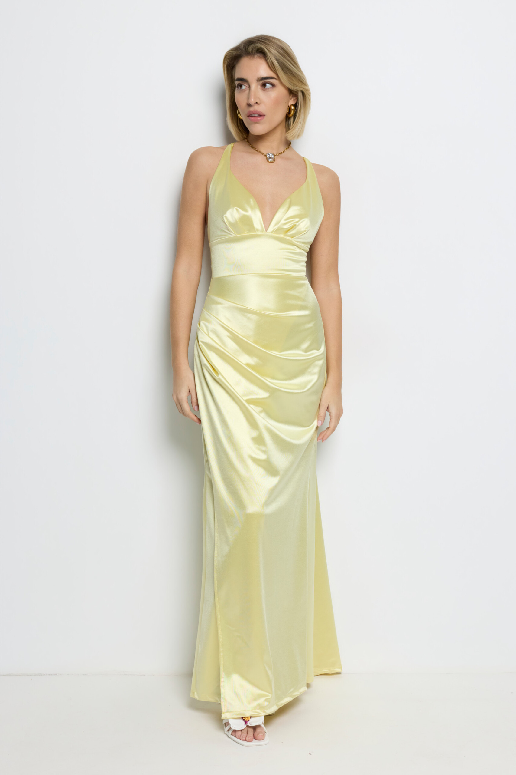 Vestido Seda Sirena Escote - Imagen 12