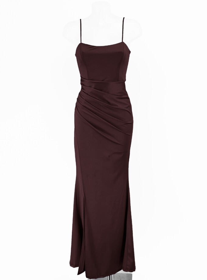 Vestido Seda Elástico Drapeado Espalda