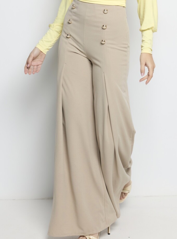 Pantalón Botones Pliegue Frontal