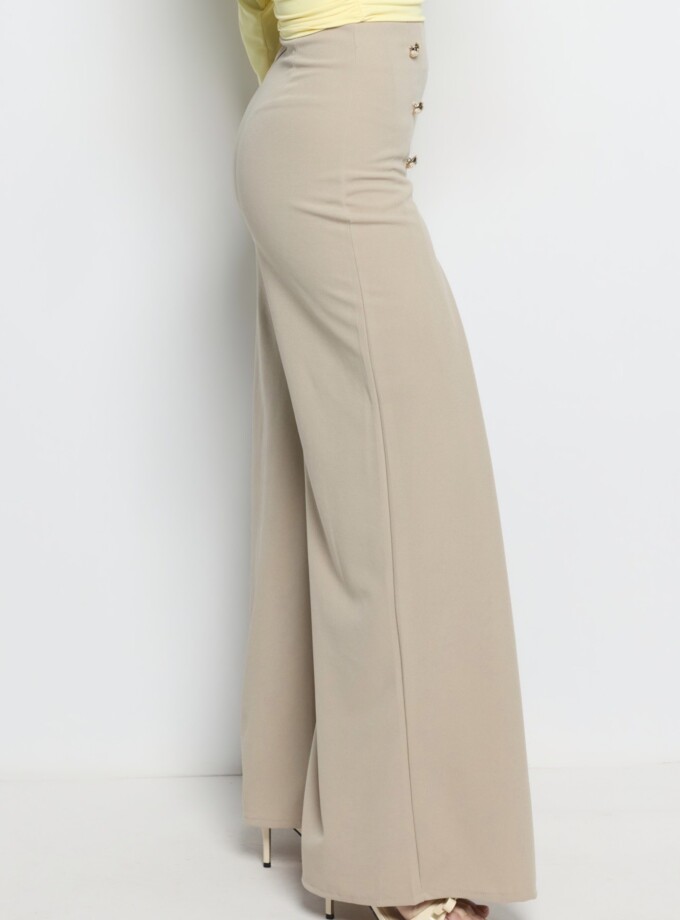 Pantalón Botones Pliegue Frontal