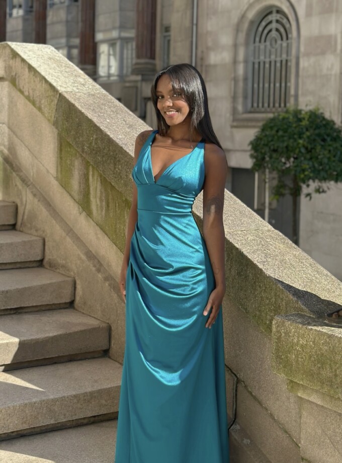 Vestido Seda Sirena Escote