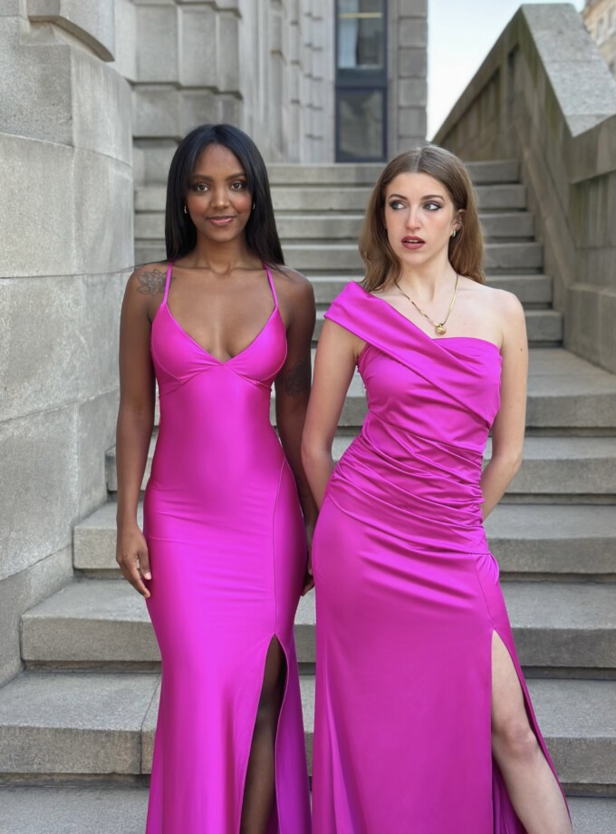 Vestido Seda Espalda Cruzada Escote Triángulo