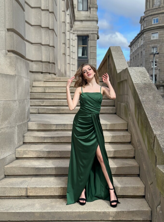 Vestido Seda Lazada Tirantes Escote Recto