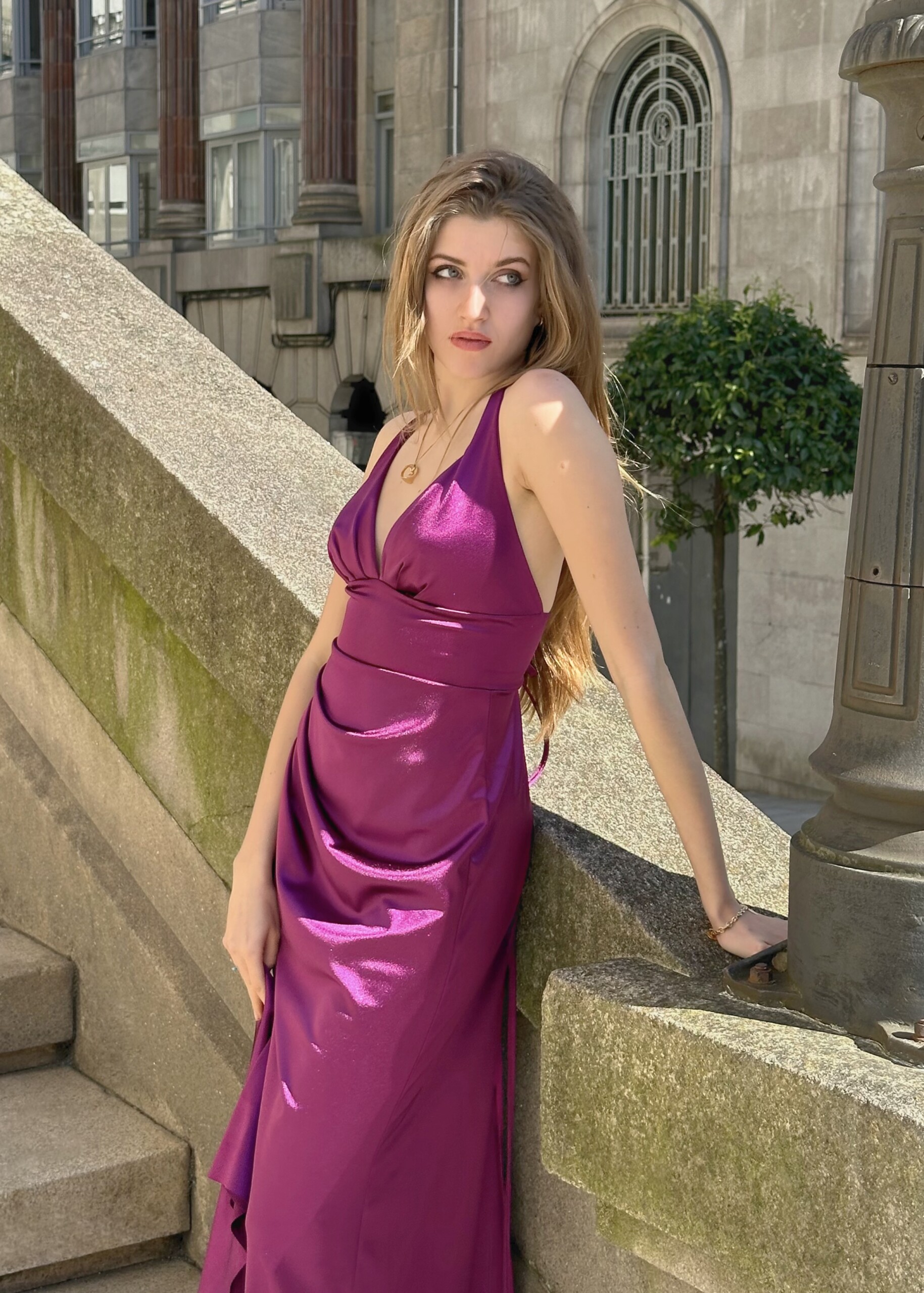 Vestido Seda Sirena Escote - Imagen 4