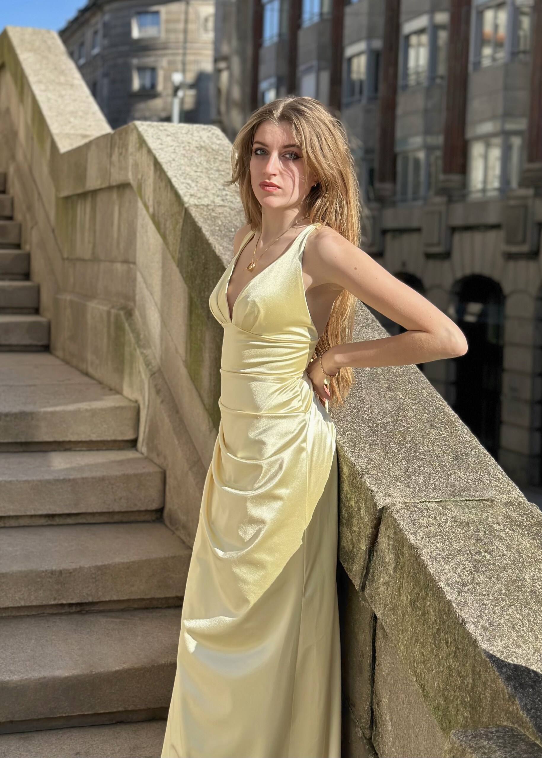 Vestido Seda Sirena Escote - Imagen 8